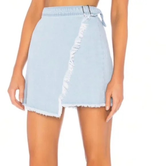 by the way. Kensington Denim Faux Wrap mini Skirt, Size XS - Picture 3 of 15